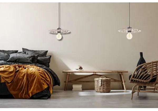 Lustră pe cablu FALCO 1xE27/60W/230V d. 30 cm bej