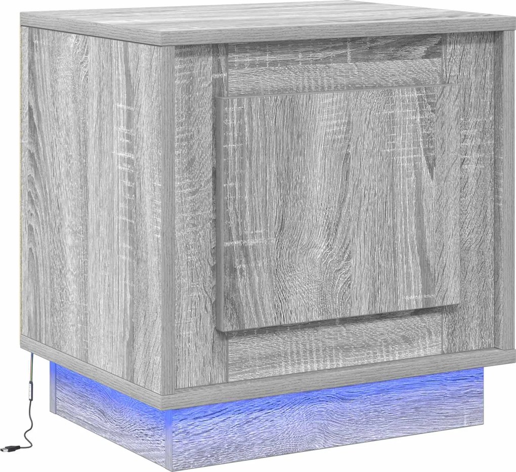 vidaXL Dulap de noapte Gri 44 x 34,5 x 45 cm Lemn compozit