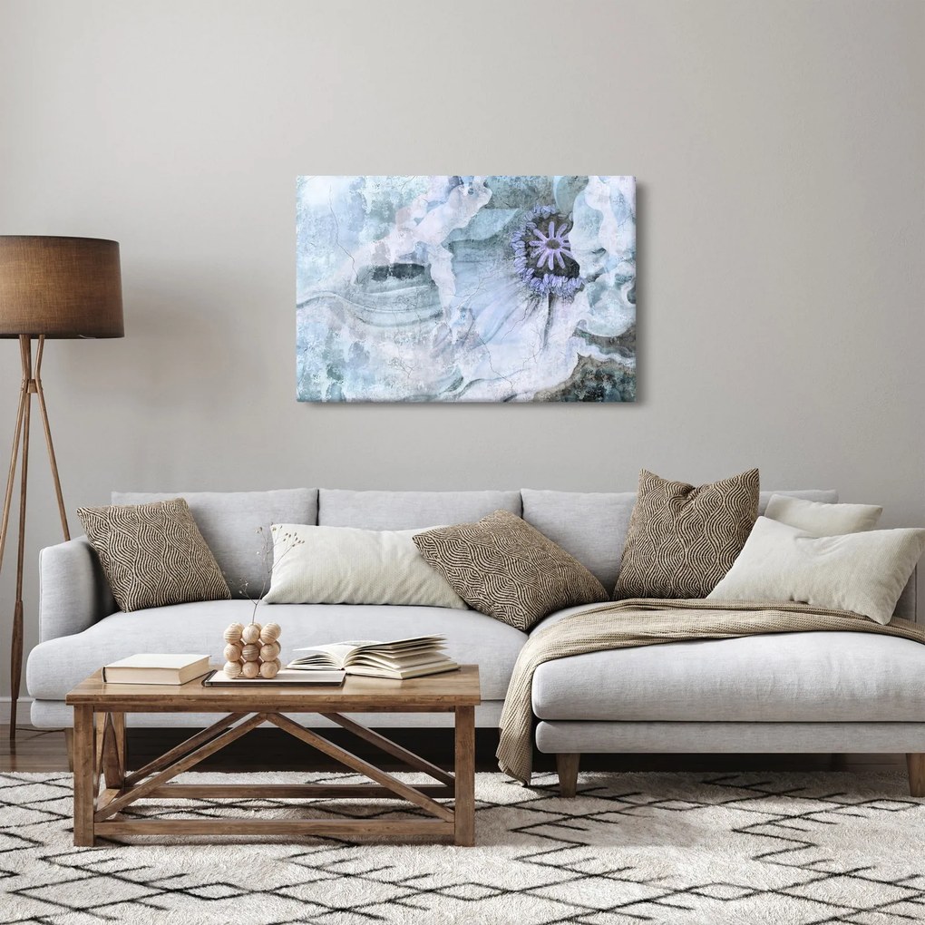 Tablou - Frescă florală pe un perete de cărămidă (90x60 cm)
