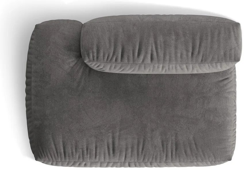 Modul pentru canapea modulară gri cu tapițerie din catifea (cu colț pe partea stângă) Martina – Micadoni