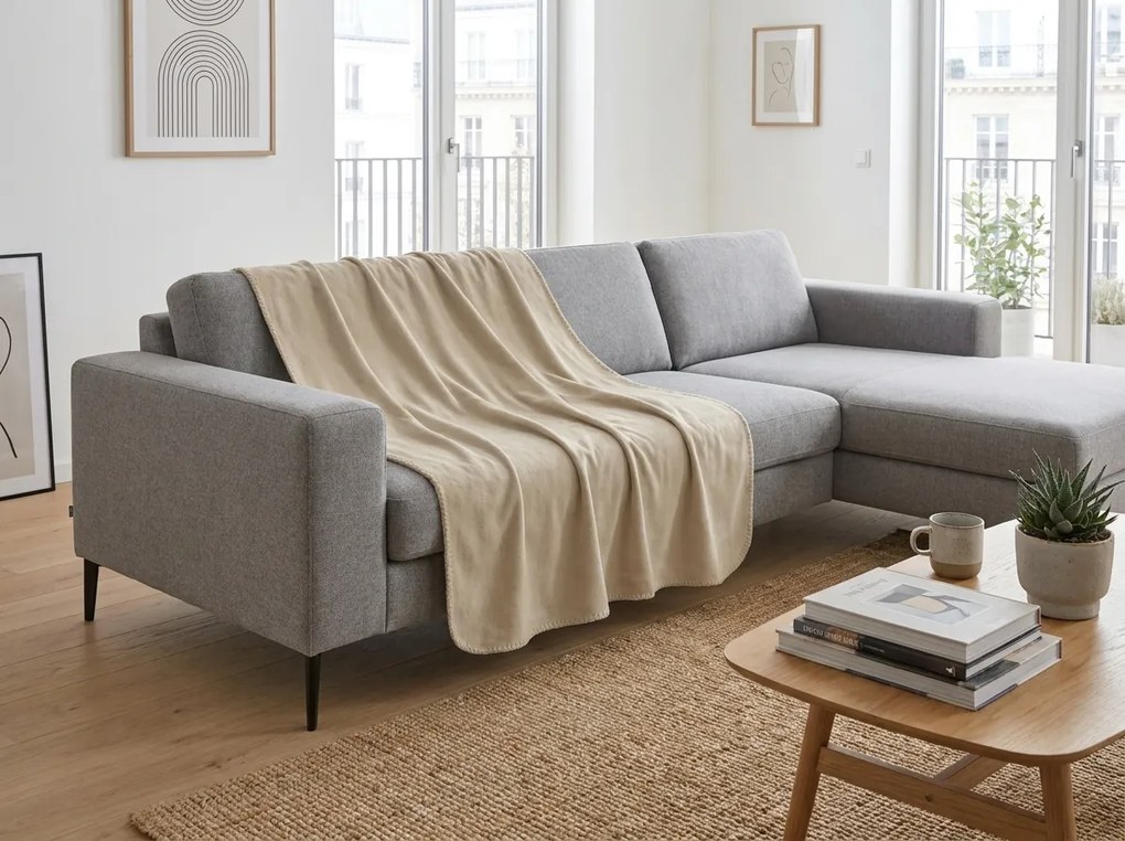 Patura din fleece FLEORA, maro deschis Dimensiune: 200 x 220 cm
