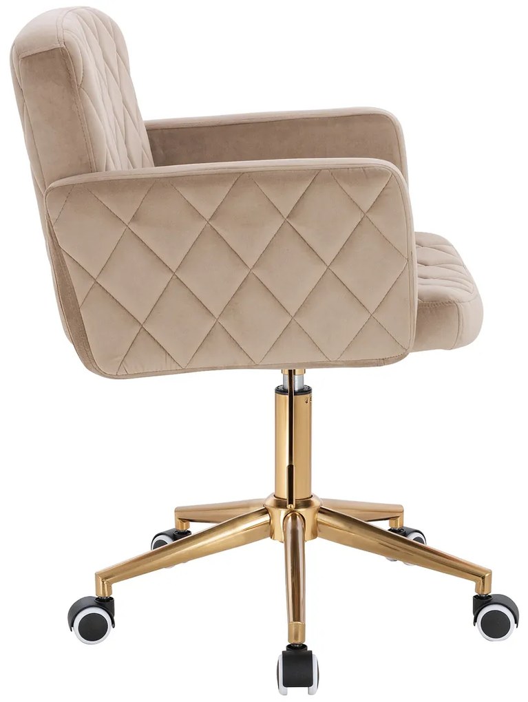 HR802K Scaun Latte din Catifea cu Bază Aurie