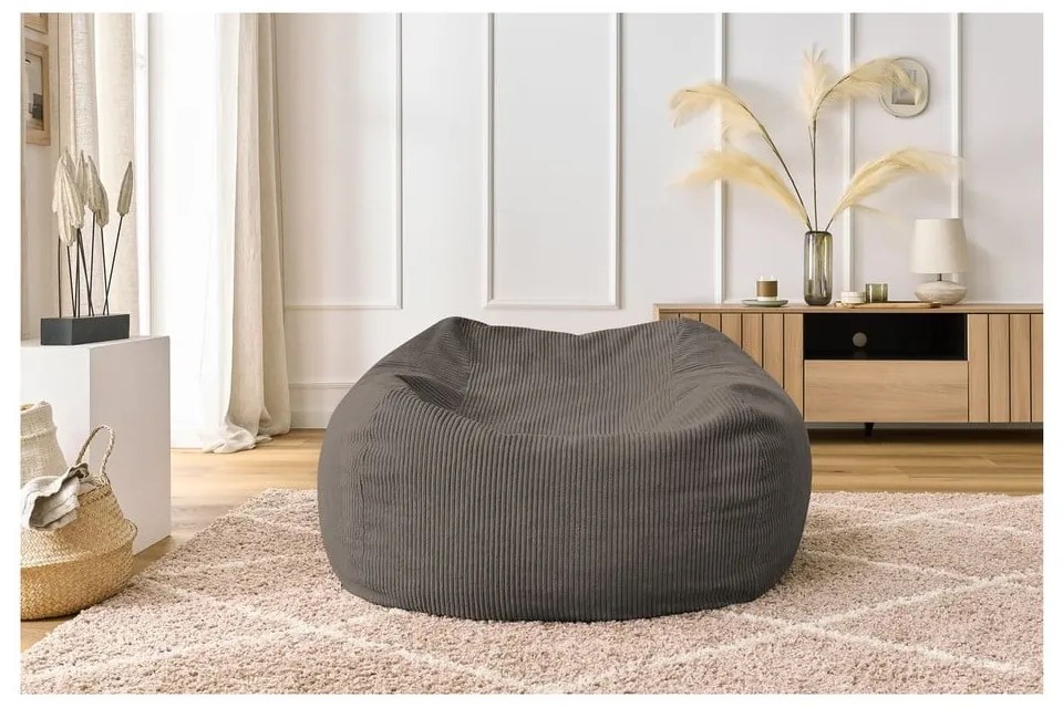 Fotoliu bean bag gri/maro Voltaire – Bobochic Paris