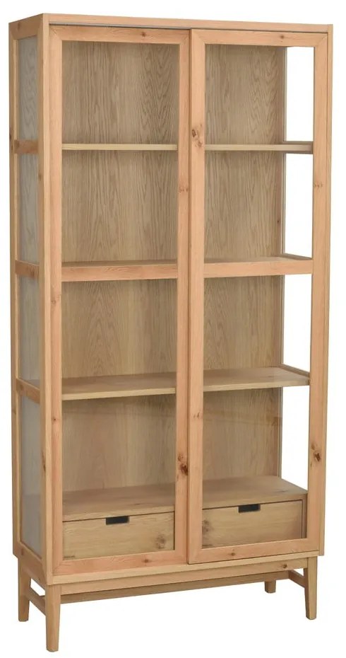 Vitrină natural cu aspect de lemn de stejar cu ușă glisantă 100x203 cm Hazelton – Rowico