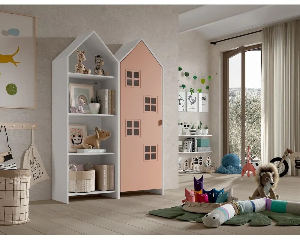 Șifonier de copii alb/roz deschis 115x171,5 cm CASAMI BRUGES – Vipack