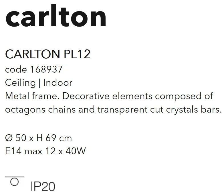 Lustra / Plafoniera moderna design elegant CARLTON oro PL12 213507