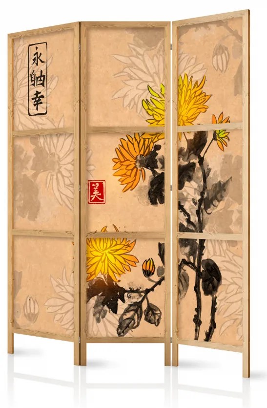 Paravan japonez - Japanese Style: Chrysanthemums [Room Dividers]