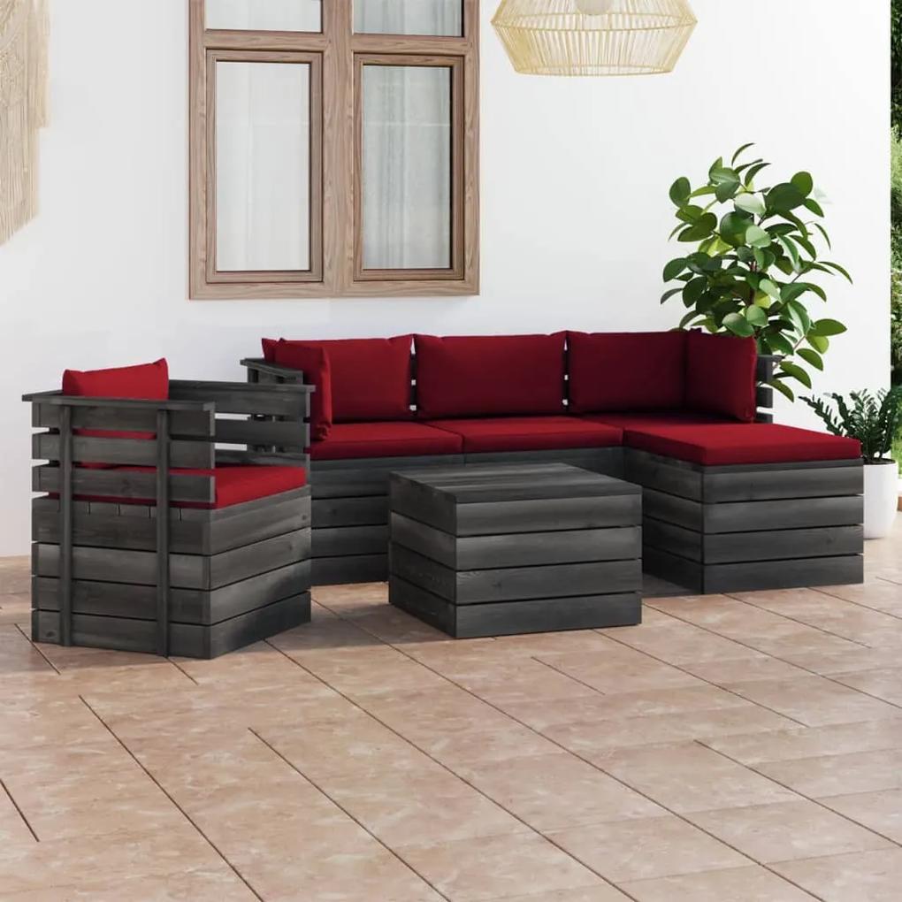 3061860 vidaXL Set mobilier grădină paleți cu perne 6 piese lemn masiv pin
