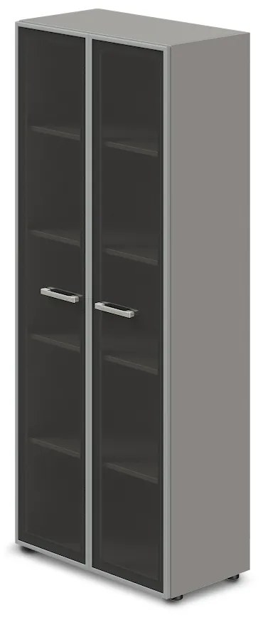 Dulap înalt lat TopOffice Premium 79,8 x 40,4 x 196,5 cm, gri