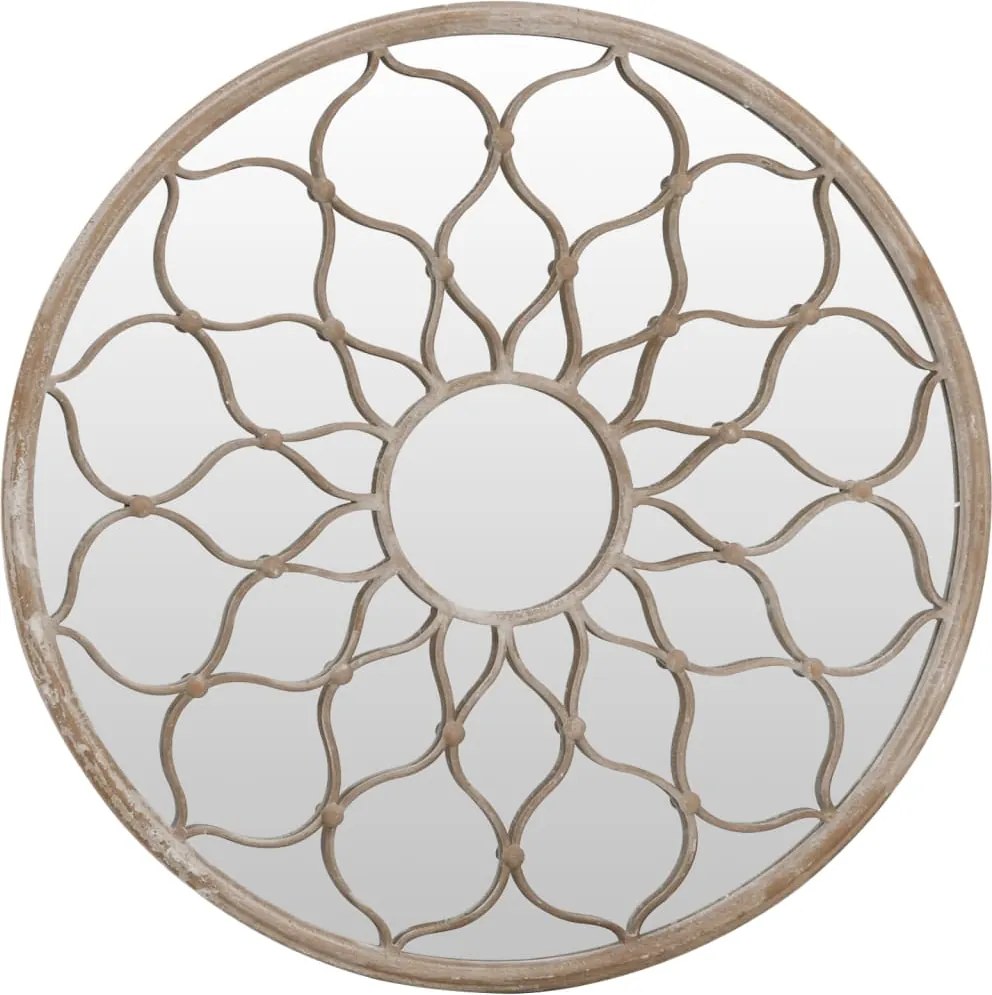 vidaXL Oglindă,rotundă,nisip,60x3 cm,fier,pentru utilizare în interior