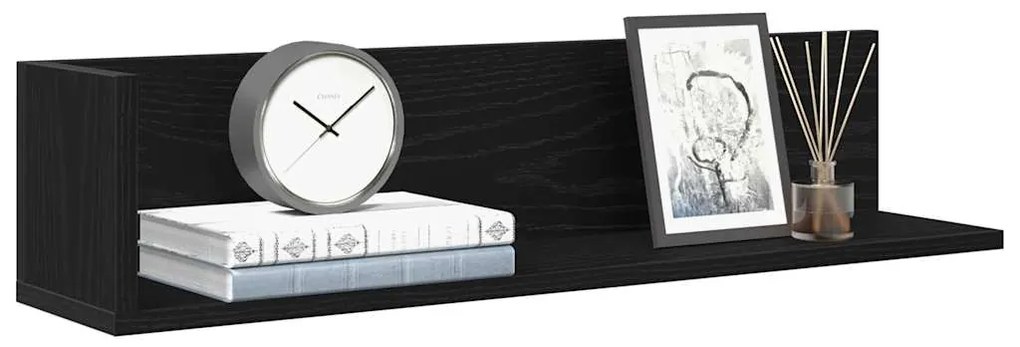 vidaXL Rafturi de perete 2 buc. negru, 75x16,5x16,5 cm, lemn prelucrat
