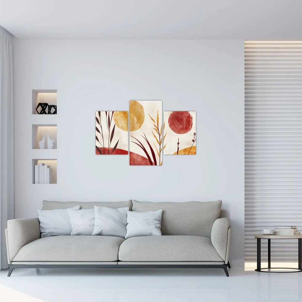 Tablou - Plante și cercuri (90x60 cm)