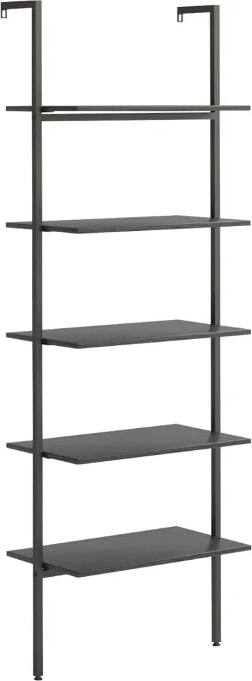 vidaXL Raft înclinat, cu 5 niveluri, negru, 64x35x185 cm