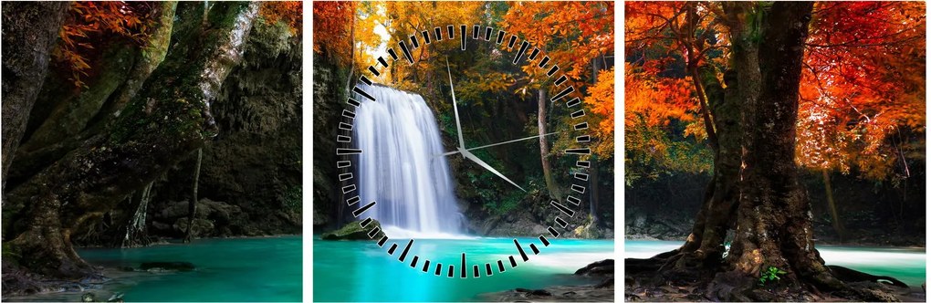 Tablou - Laguna de Smarald (cu ceas) (90x30 cm)