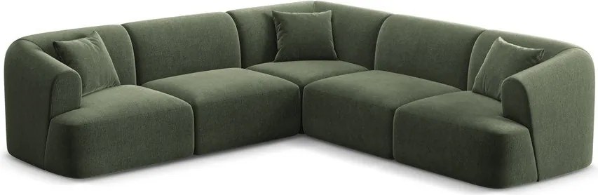 Colțar verde cu tapițerie din catifea Campi – Cosmopolitan Design