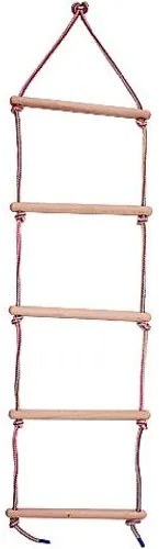Scară de frânghie, lemn, natural, 5 grade S-SPORT