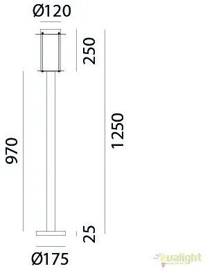 Stalp de exterior, inaltime 125cm cu protectie IP44, Loggia 264.11.OO