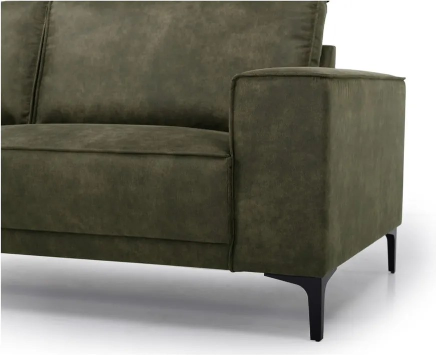 Colțar verde cu tapițerie din imitație de piele (colț pe partea stângă ) Copenhagen – Scandic