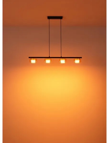 Lustră LED pe cablu Globo 16055-4HG HIGGINS 4xGX53/6W/230V fumuriu/maro