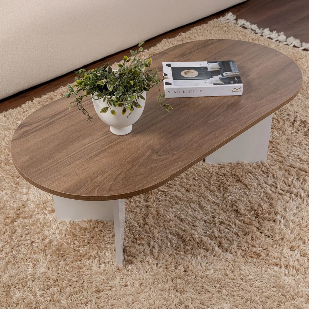 Masă de cafea Sable Walnut White