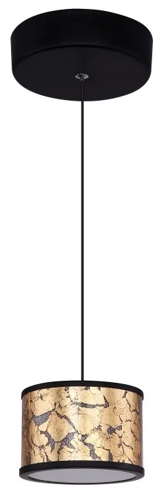Lustra, pendul LED design modern POTTI negru, auriu 49367-6H GL