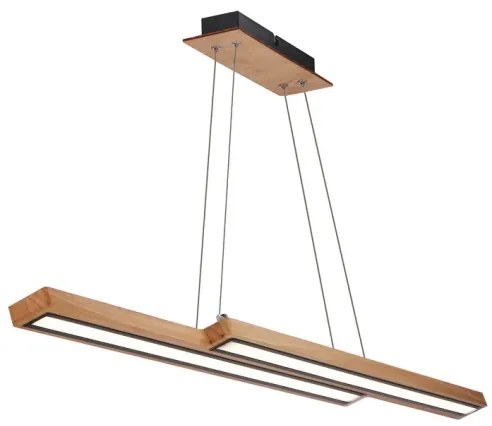 Candelabru LED SENTO suspendat pe cablu, 19W/230V, lemn