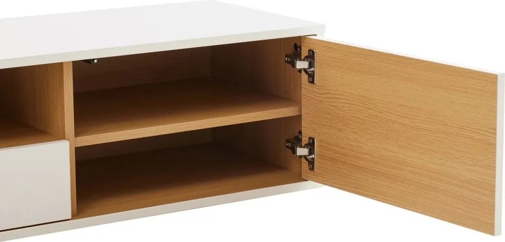 Comoda TV suspendata LOFT 200cm alb/ natur