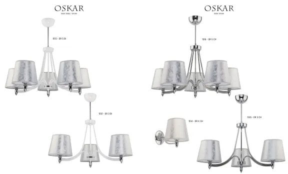 Jupiter 1512 - OR 3 bi - Lustra cu tija OSKAR 3xE27/60W