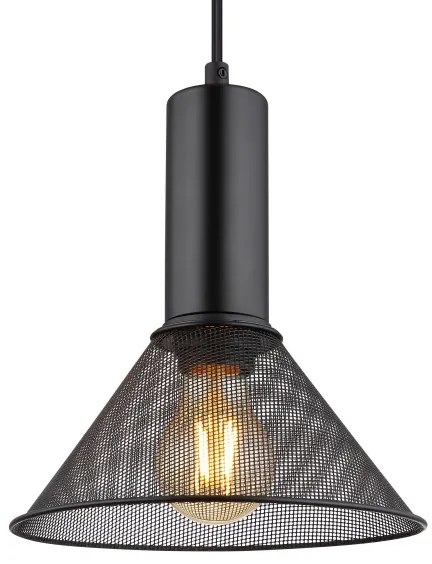 Lustră pe cablu JEDD 1xE27/60W/230V negru Globo 15648H1
