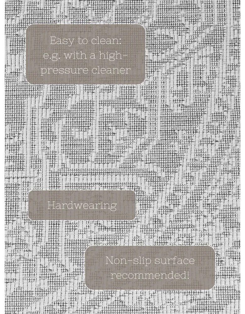 Covor pentru exterior și interior gri/fildeș rotund ø 160 cm Duet Kona – NORTHRUGS