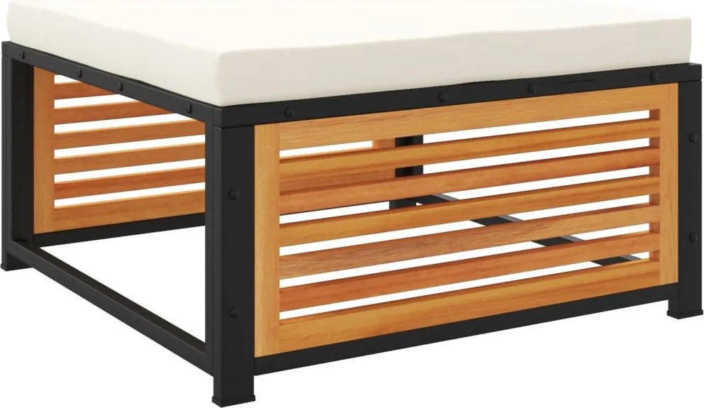vidaXL Taburet de grădină cu pernă 68x68x30 cm lemn masiv acacia