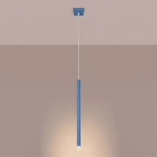 Sollux SL.2149 - Pendul pe cablu PASTELO 1xG9/8W/230V albastru