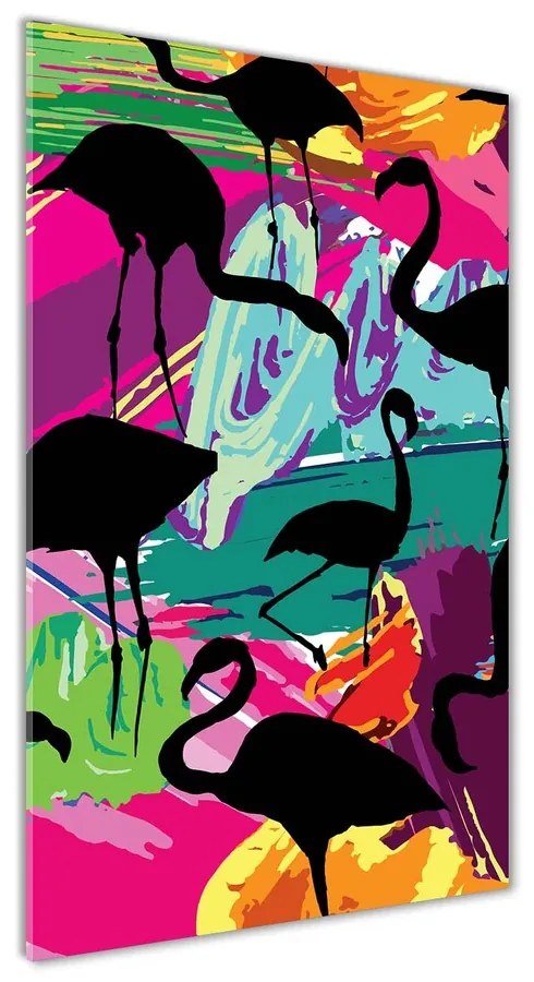 Tablou Printat Pe Sticlă Flamingos