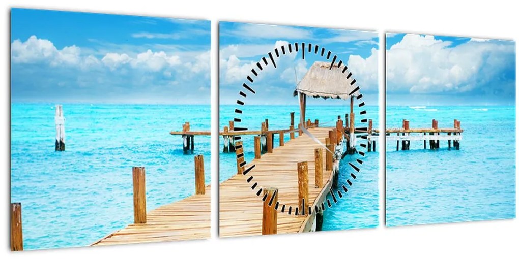 Tablou - Ponton (cu ceas) (90x30 cm)