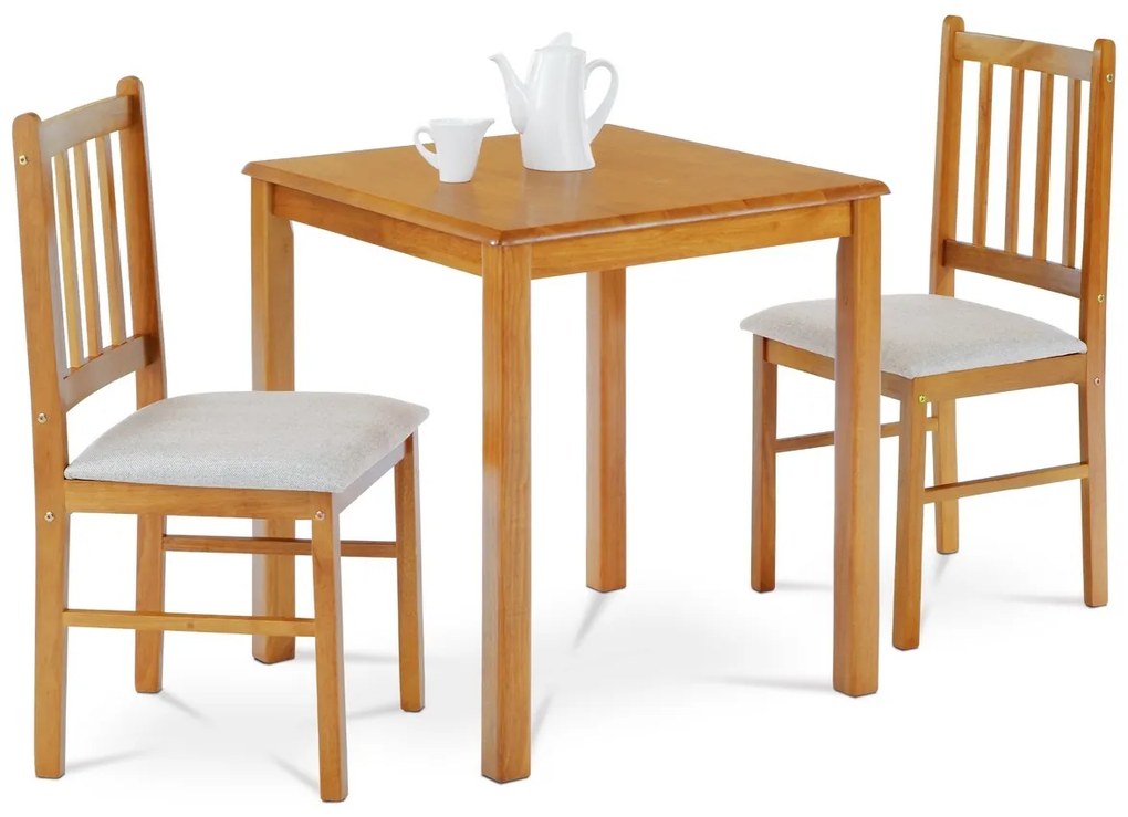 Set de dining din lemn masiv cu 2 scaune, 69 x 69x 75 cm, stejar Iandhaus