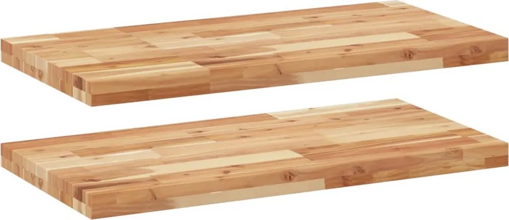 vidaXL Rafturi suspendate 3 buc. 80x40x4 cm lemn masiv acacia netratat