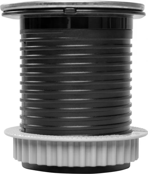 Priză încorporabilă în blat Slide GTV, 1 priză Schuko, USB A + C, oțel inoxidabil, D:60 mm Metal/Plastic, Otel inoxidabil