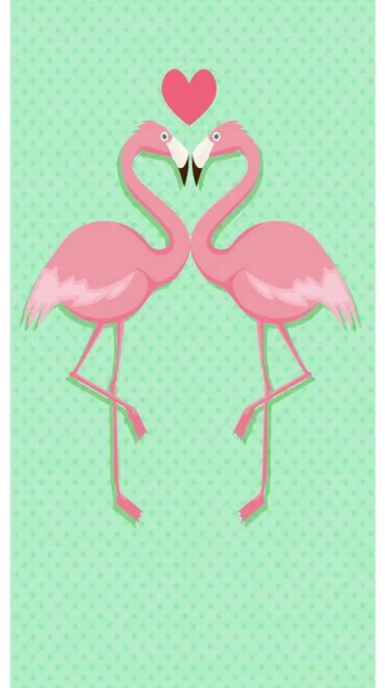 Prosop din microfibra cu uscare rapida Culoare verde, FLAMINGO LOVE