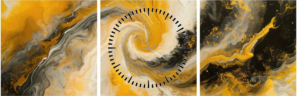 Tablou - Abstractizare în spirală (cu ceas) (90x30 cm)
