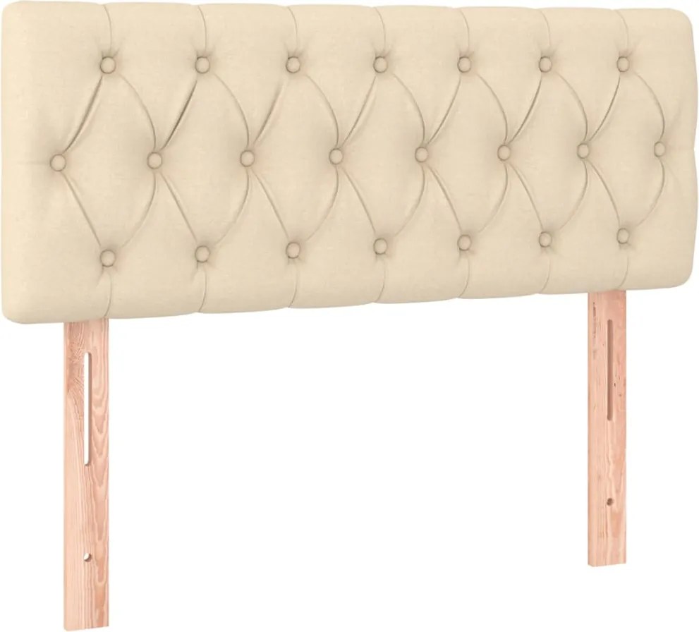 vidaXL Tăblie de pat, crem, 90x7x78/88 cm, textil