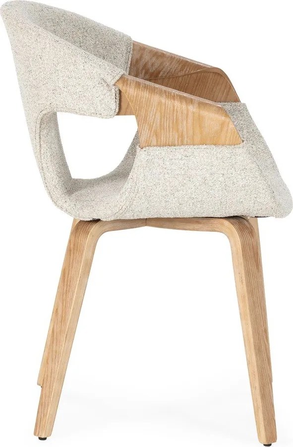 Set de scaune de sufragerie bej cu cotiere 2 buc. tapițat Elif – MOME