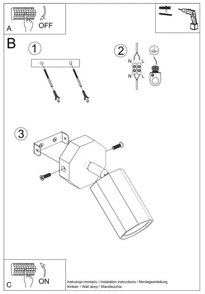 Spot de perete ZEKE 1xGU10/40W/230V stejar Sollux SL.1028