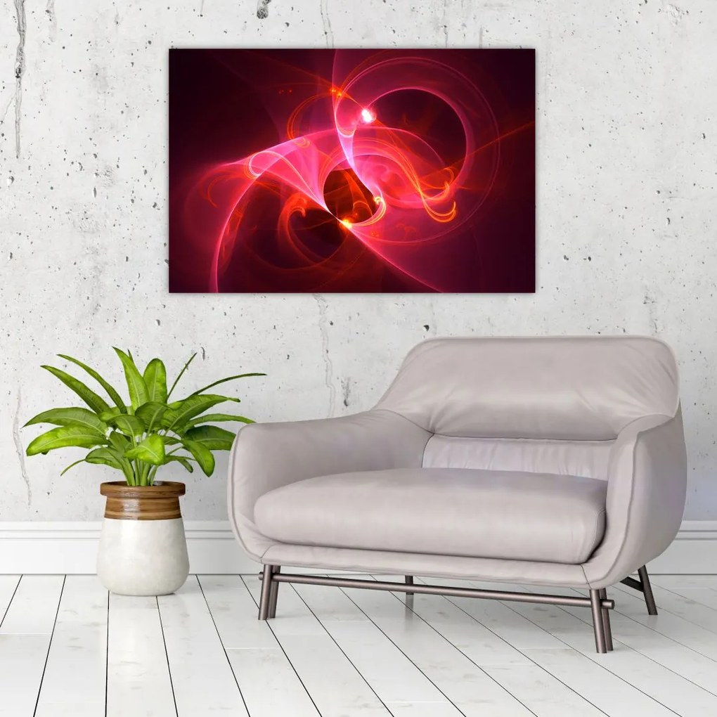 Tabloul modern cu abstacție roz (90x60 cm)