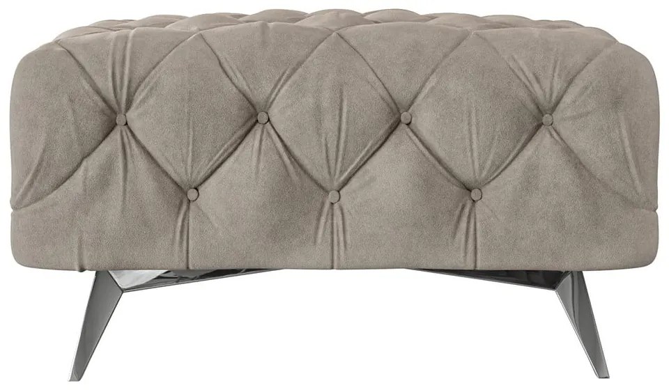 Taburet grej cu tapițerie din catifea Chelsea – Ropez