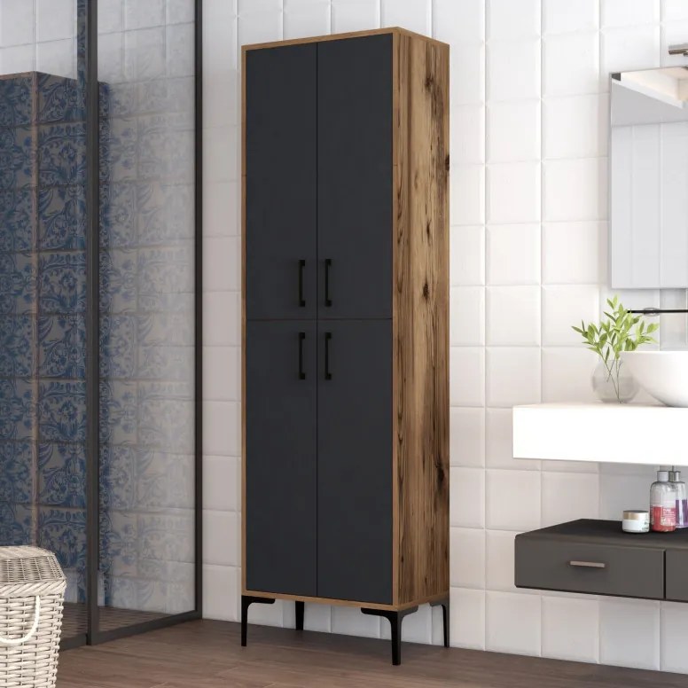 Dulap Pentru Baie Berlina Walnut-Antracit