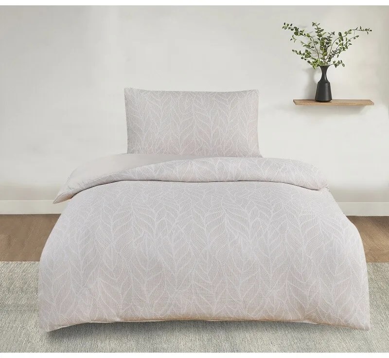 Lenjerie de pat Jacquard Alabama bej , 140 x 200cm, 70 x 90 cm