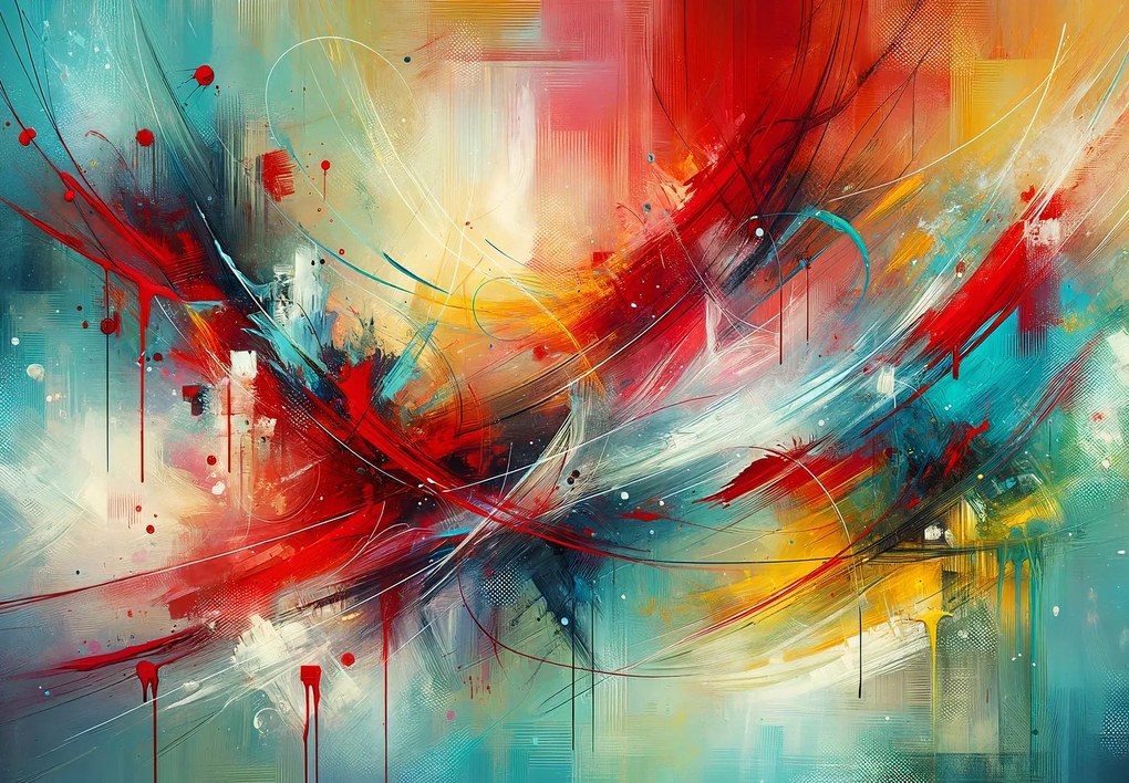 Fototapet - Abstracție cu roșu (147x102 cm)
