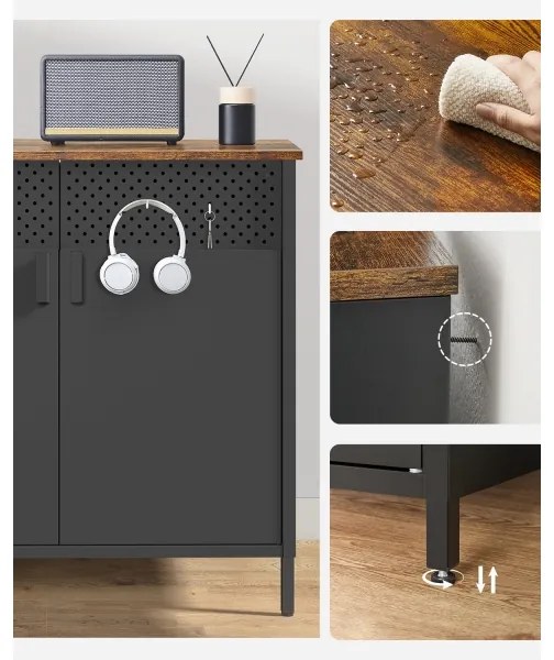 Comodă FIRA negru/maro