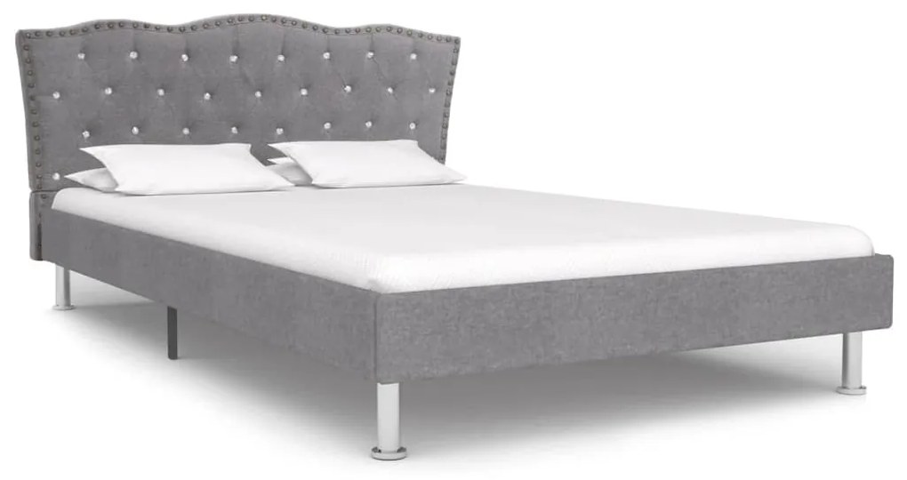 280538 vidaXL Cadru de pat, gri deschis, 120 x 200 cm, material textil