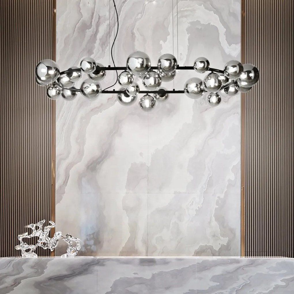 Lustra suspendata design modern PERLAGE SP25 AMBRA